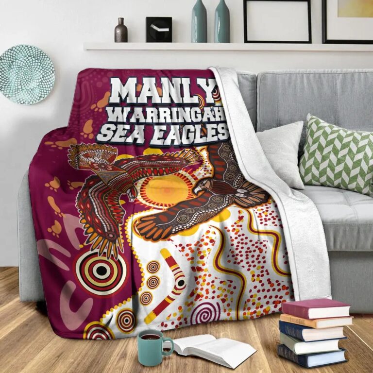 NRL Manly Warringah Sea Eagles Indigenous Fleece Blanket V2