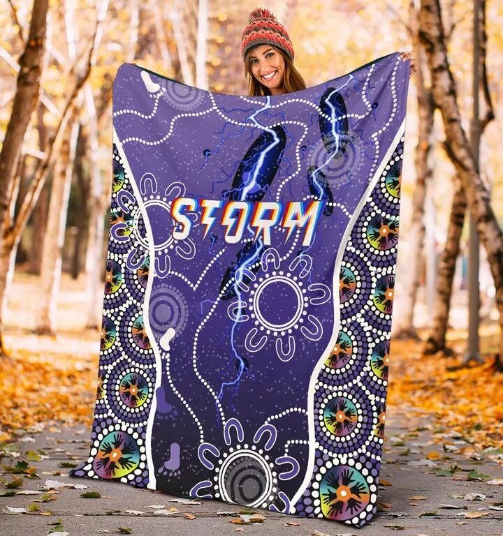 NRL Melbourne Storm Indigenous Fleece Blanket