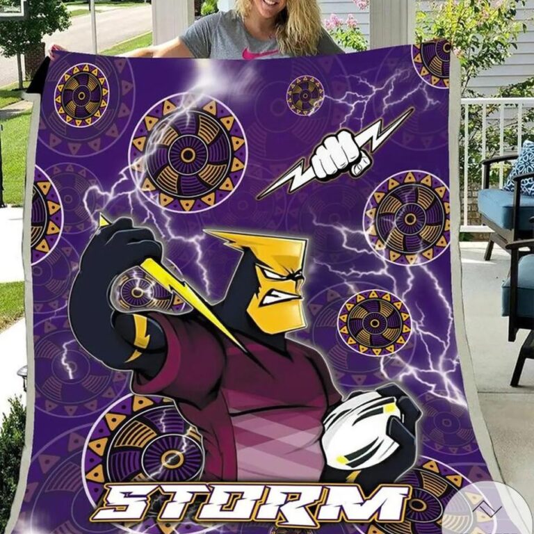 NRL Melbourne Storm Indigenous Style Fleece Blanket