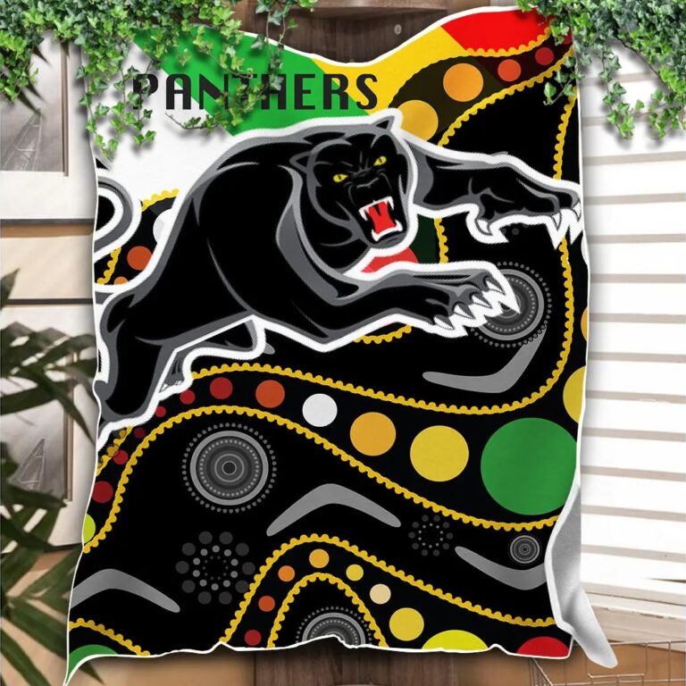 NRL Penrith Panthers Naidoc Patterns Fleece Blanket
