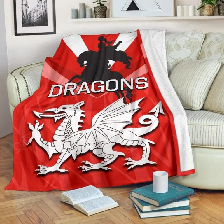 NRL St George Illawarra Dragons . Fleece Blanket V1
