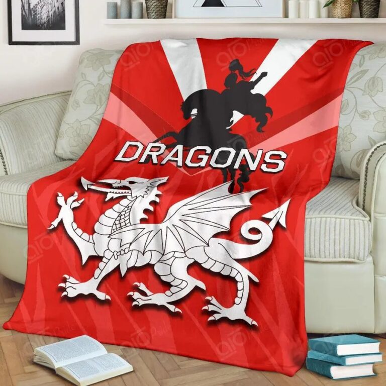 NRL St George Illawarra Dragons . Fleece Blanket V1