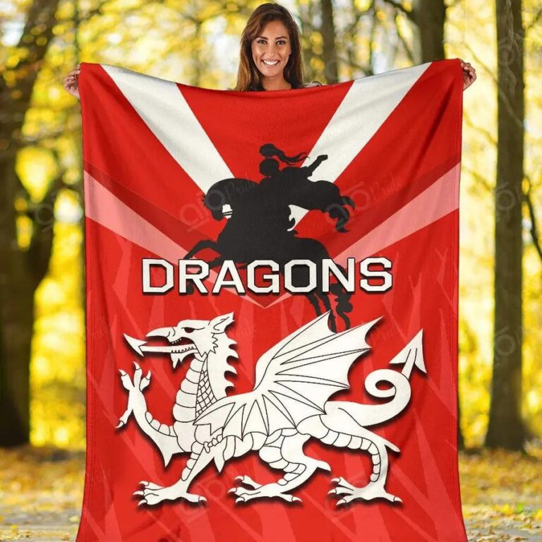NRL St George Illawarra Dragons . Fleece Blanket V1