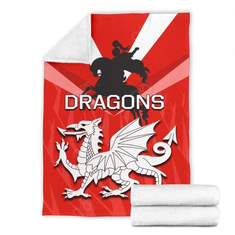 NRL St George Illawarra Dragons . Fleece Blanket V1