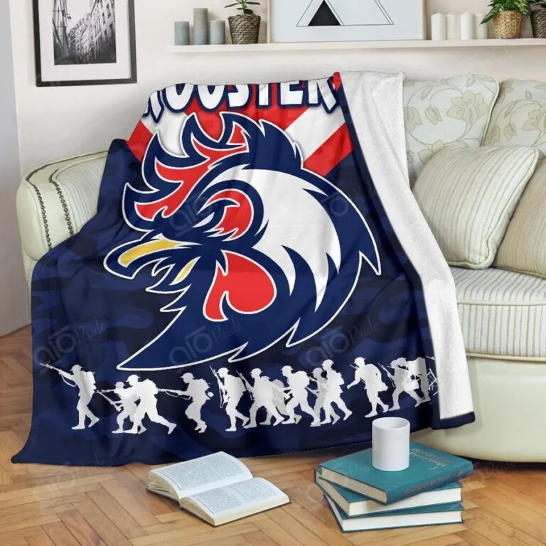 NRL Sydney Roosters Anzac Style Fleece Blanket