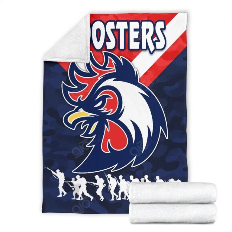 NRL Sydney Roosters Anzac Style Fleece Blanket
