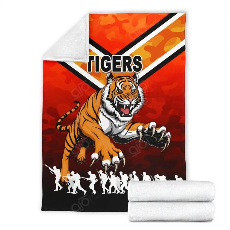 NRL Wests Tigers ANZAC Fleece Blanket