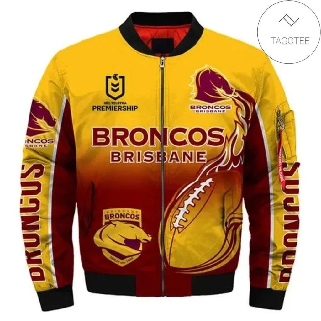 NRL Brisbane Broncos Rugby Bomber Jacket