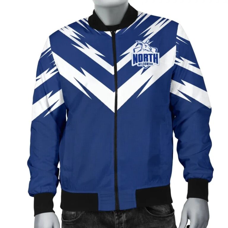 AFL North Melbourne Kangaroos Royal Bomber Jacket