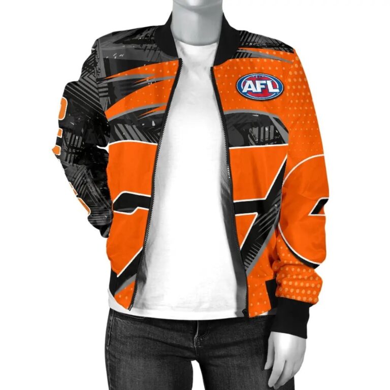 AFL Greater Western Sydney Giants Orange Black Bomber Jacket