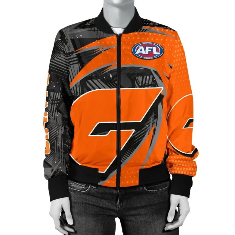 AFL Greater Western Sydney Giants Orange Black Bomber Jacket
