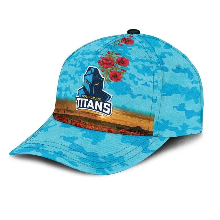 NRL Gold Coast Titans ANZAC Poppy Flowers Classic Cap