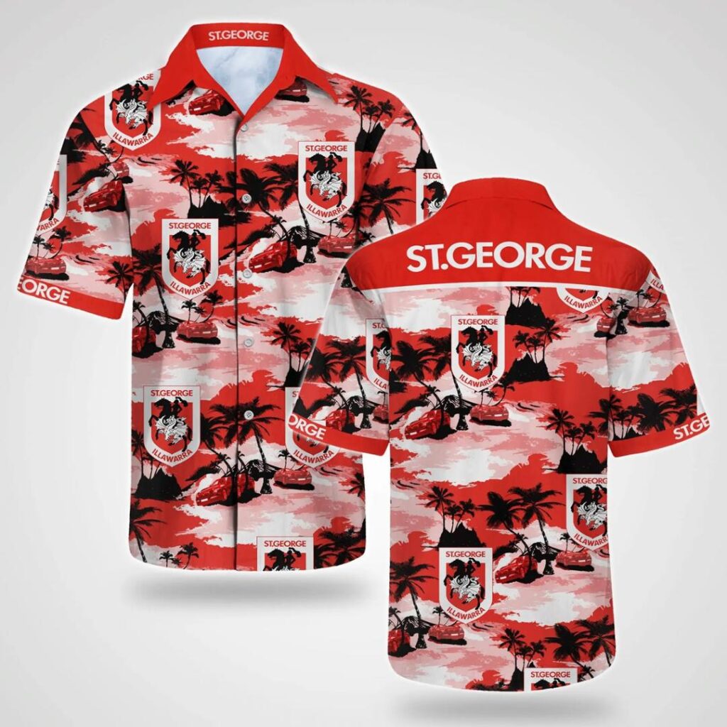 NRL St. George Illawarra Dragons Beach Hawaiian Shirt