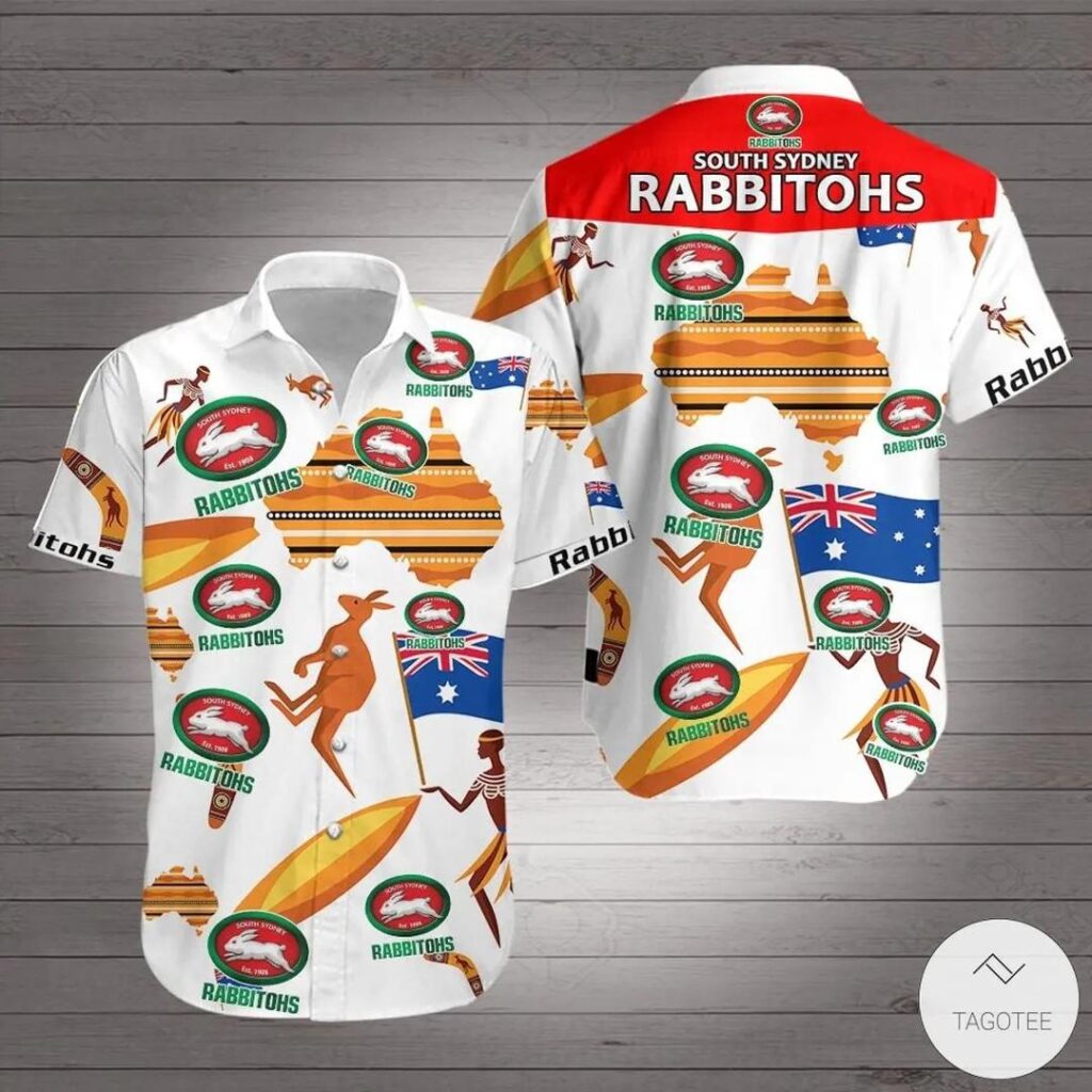 NRL South Sydney Rabbitohs Australian Flag Hawaiian Shirt
