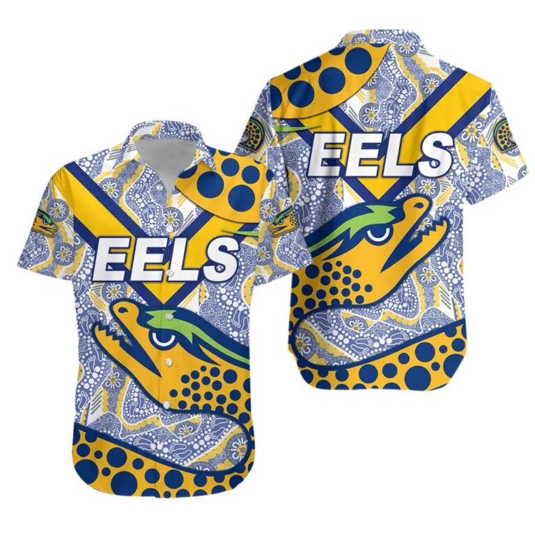 NRL Parramatta Eels Christmas Indigenous Simple Style – White Hawaiian Shirt