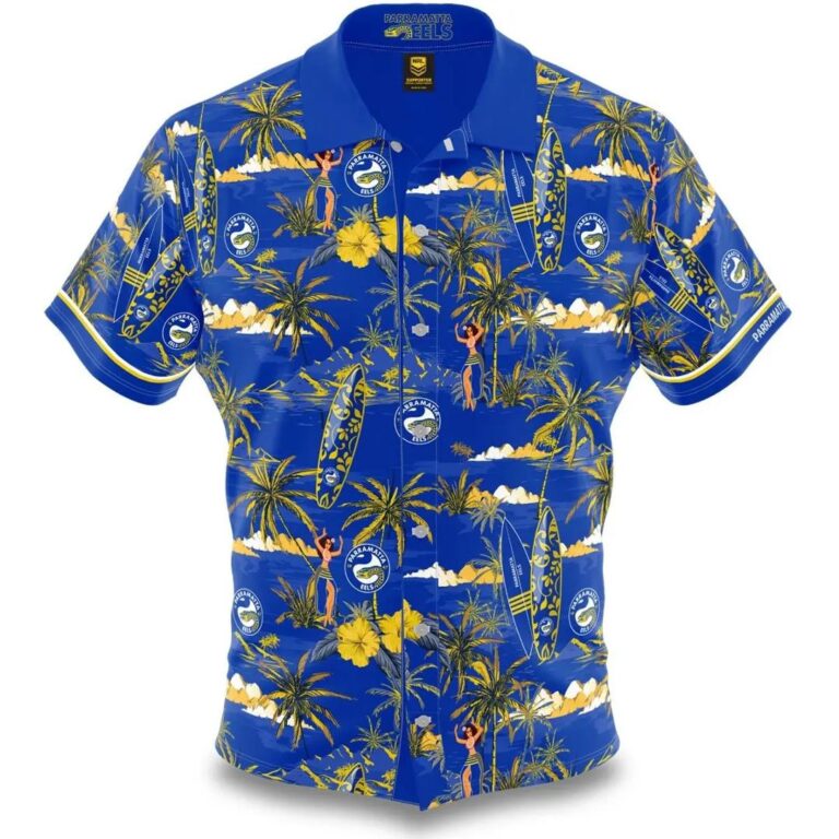 NRL Parramatta Eels Surfboard Blue Hawaiian Shirt