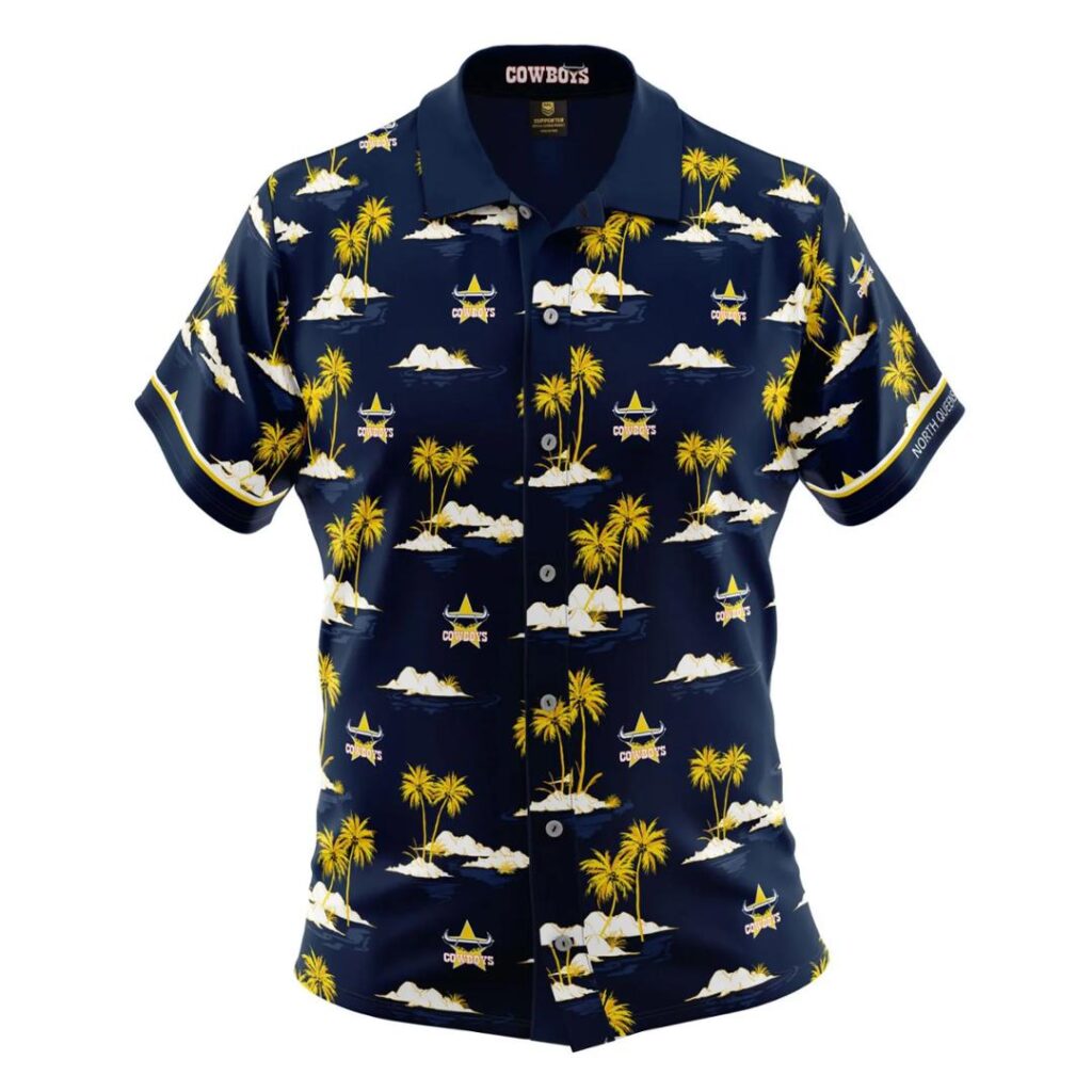 NRL North Queensland Cowboys Tropical Hawaiian Shirt