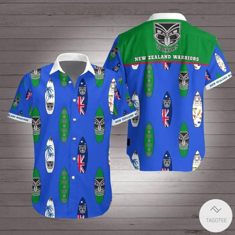 NRL New Zealand Warriors Surfboard Hawaiian Shirt