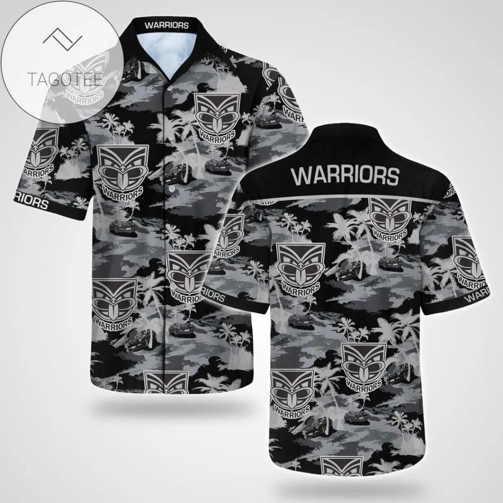 NRL New Zealand Warriors Beach Black Hawaiian Shirt