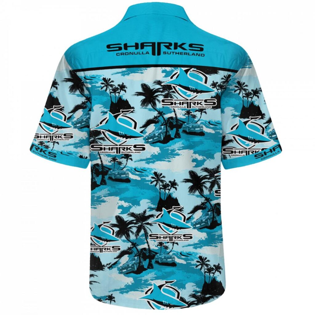 NRL Cronulla-Sutherland Sharks Beach Hawaiian Shirt