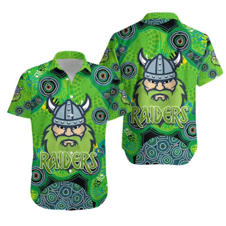 NRL Canberra Raiders Viking Indigenous Hawaiian Shirt