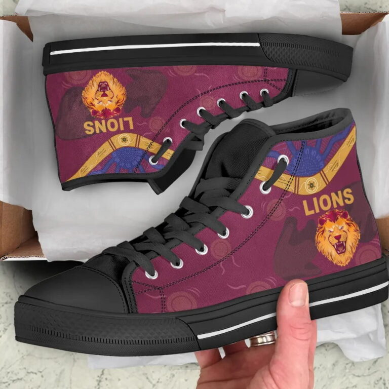 AFL Brisbane Lions Unique Indigenous High Top Shoes