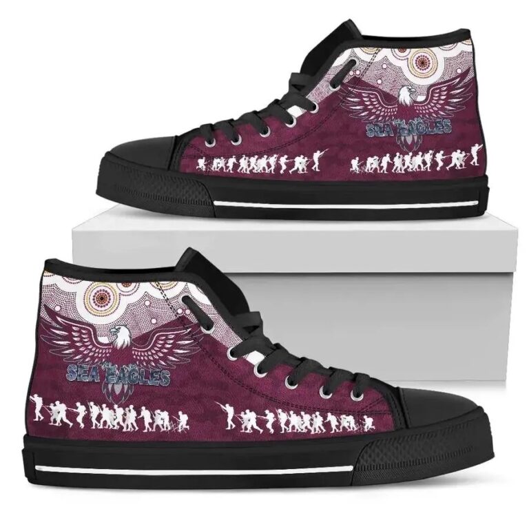 NRL Manly Warringah Sea Eagles ANZAC Day Indigenous High Top Shoes