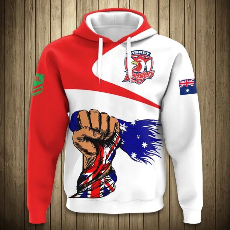 NRL Sydney Roosters Australian Flag Pullover Hoodie