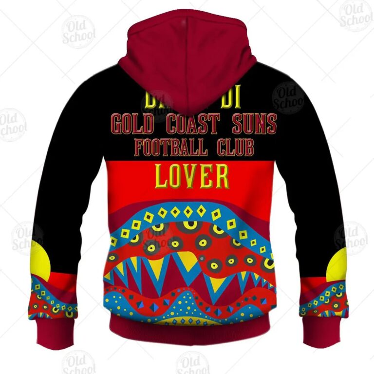 AFL Gold Coast Suns Dinky Di Lover Aboriginal Flag x Indigenous Pullover Hoodie
