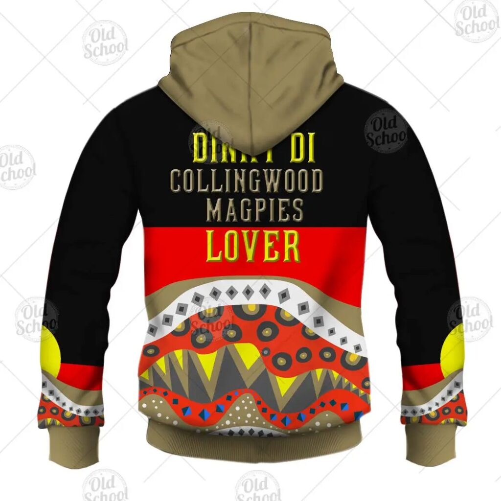 AFL Collingwood Magpies Dinky Di Lover Aboriginal Flag x Indigenous Pullover Hoodie