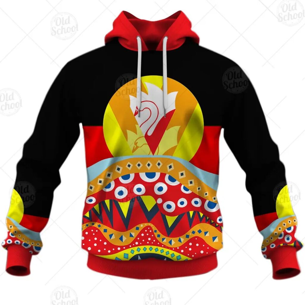 AFL Sydney Swans Dinky Di Lover Aboriginal Flag x Indigenous Pullover Hoodie