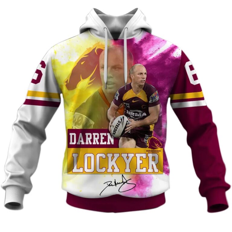 NRL Brisbane Broncos Darren Lockyer Pullover Hoodie