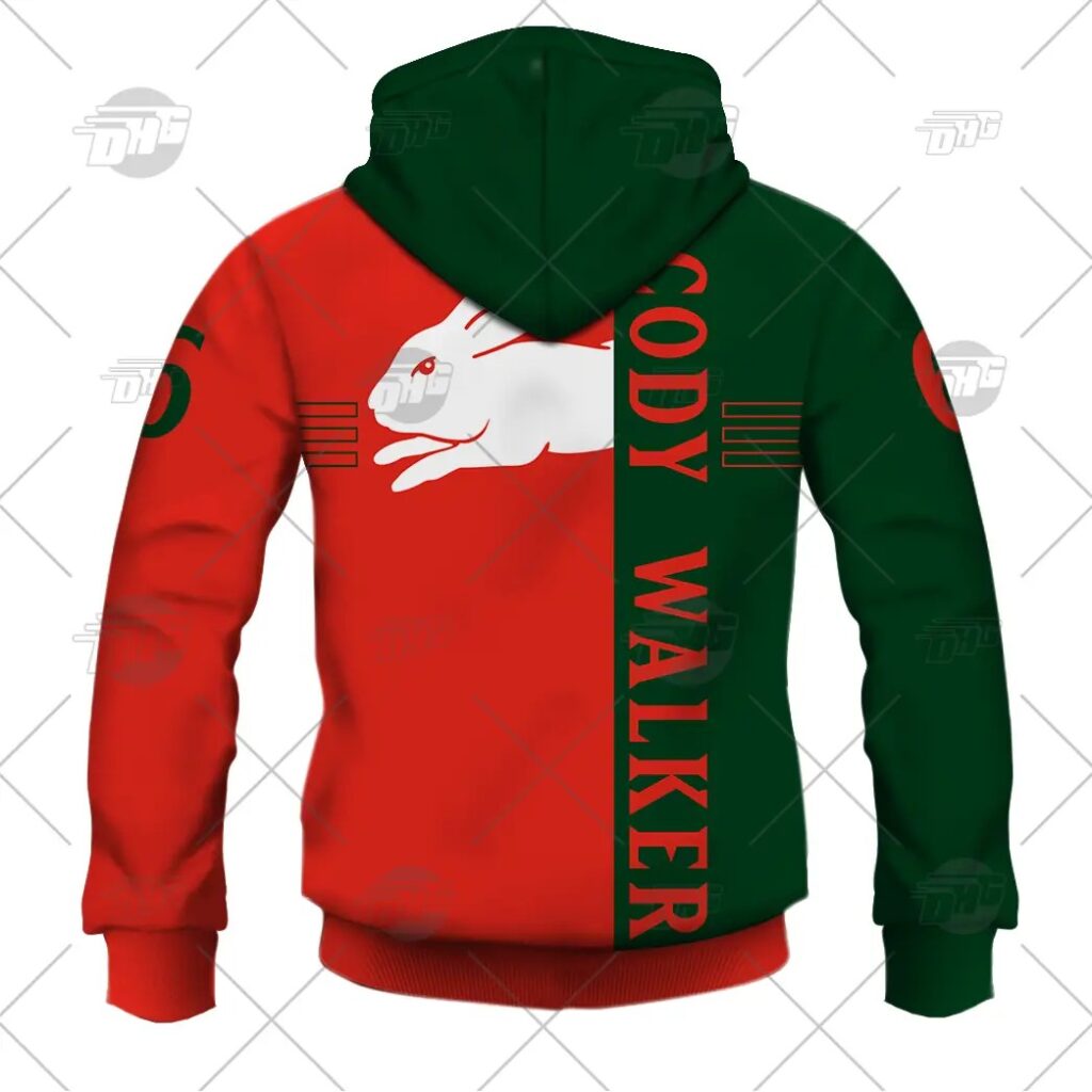 NRL South Sydney Rabbitohs Cody Walker Elite Player Pullover Hoodie Style T17