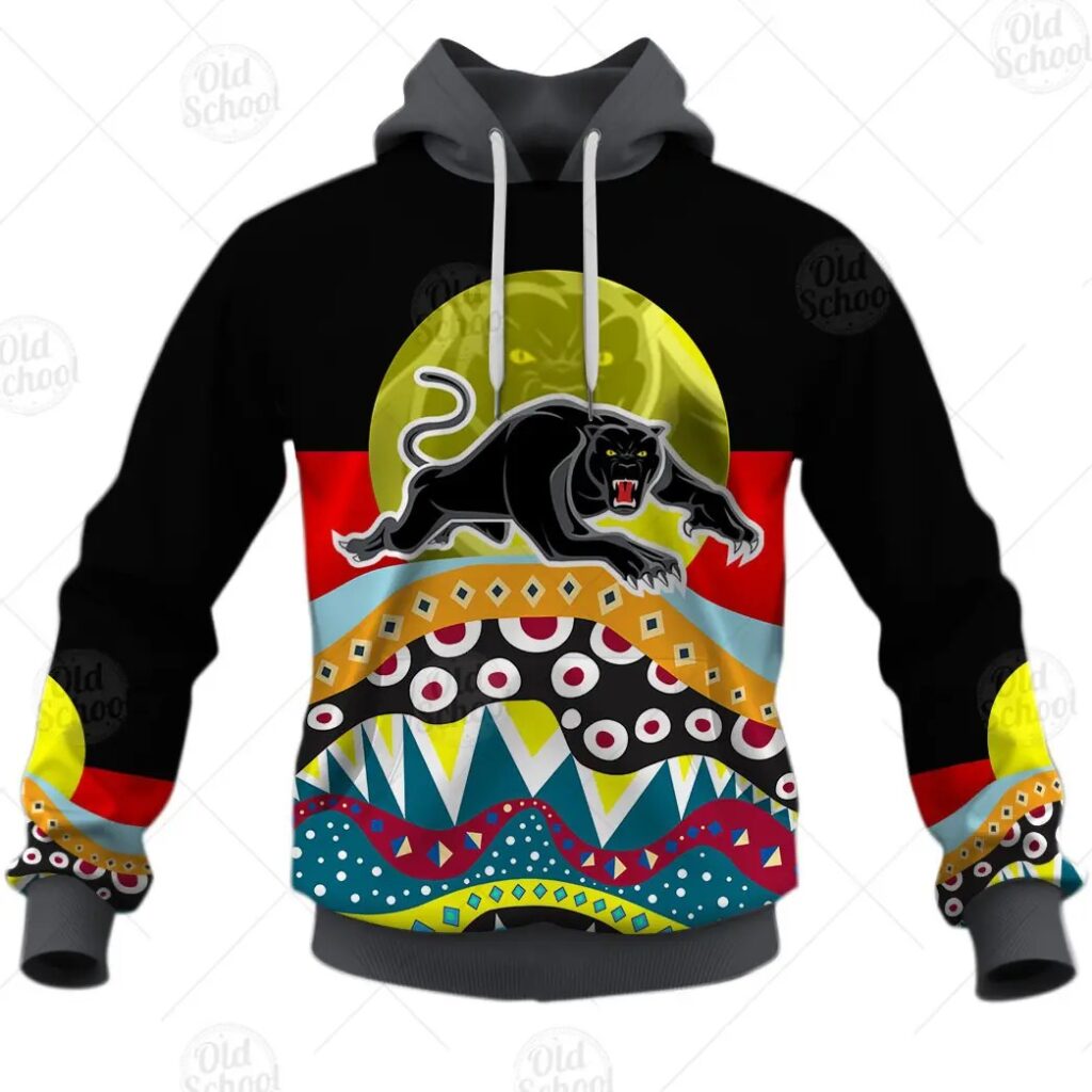 NRL Penrith Panthers Dinky Di Lover Aboriginal Flag x Indigenous Pullover Hoodie