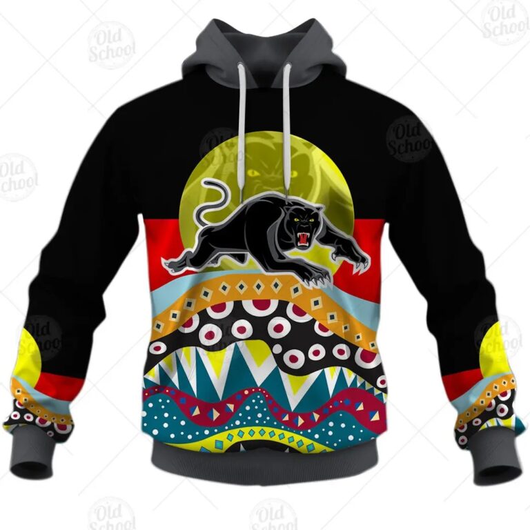 NRL Penrith Panthers Dinky Di Lover Aboriginal Flag x Indigenous Pullover Hoodie