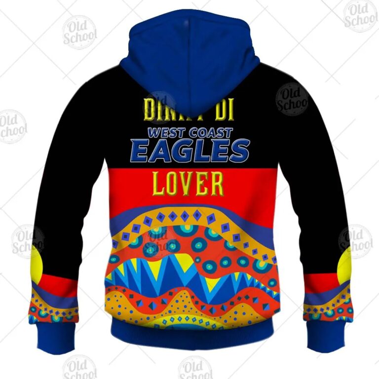 AFL West Coast Eagles Dinky Di Lover Aboriginal Flag x Indigenous Pullover Hoodie