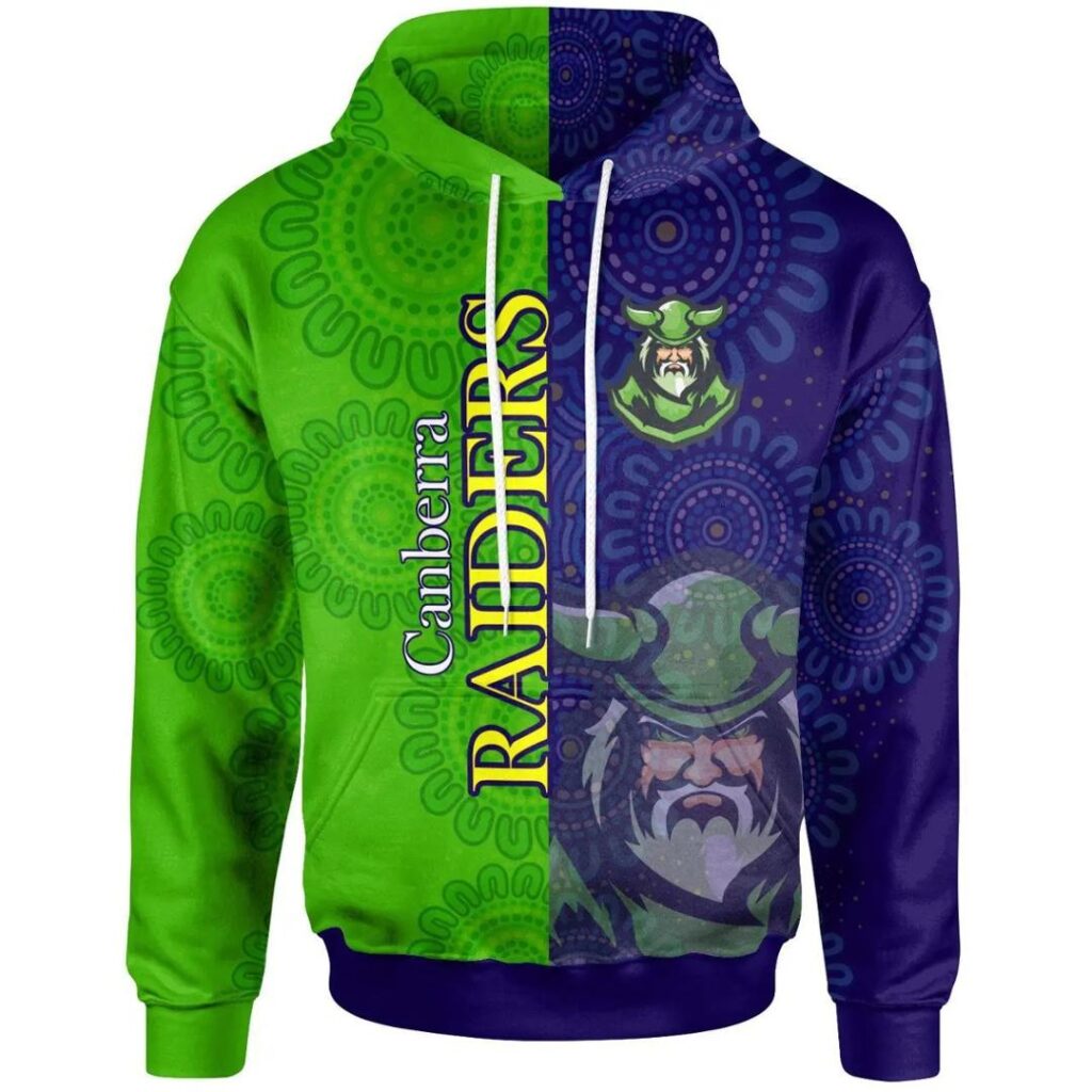 NRL Canberra Raiders Rugby Aboriginal Style Pullover Hoodie