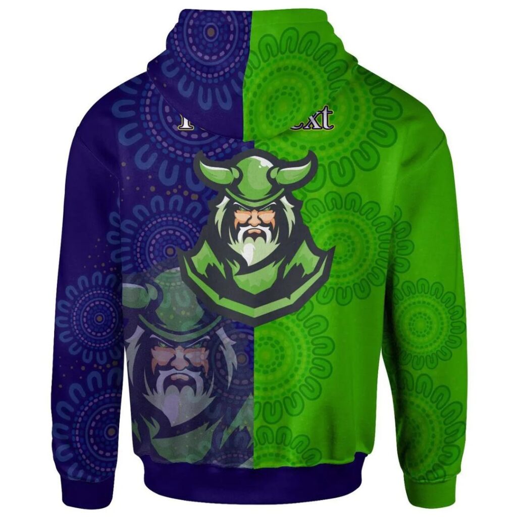 NRL Canberra Raiders Rugby Aboriginal Style Pullover Hoodie