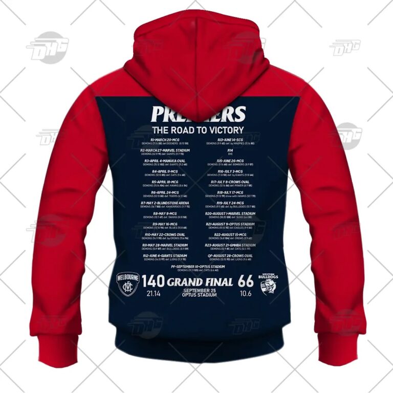 AFL Melbourne Demons 2021 Premiers Guernsey Team Signatures Pullover Hoodie