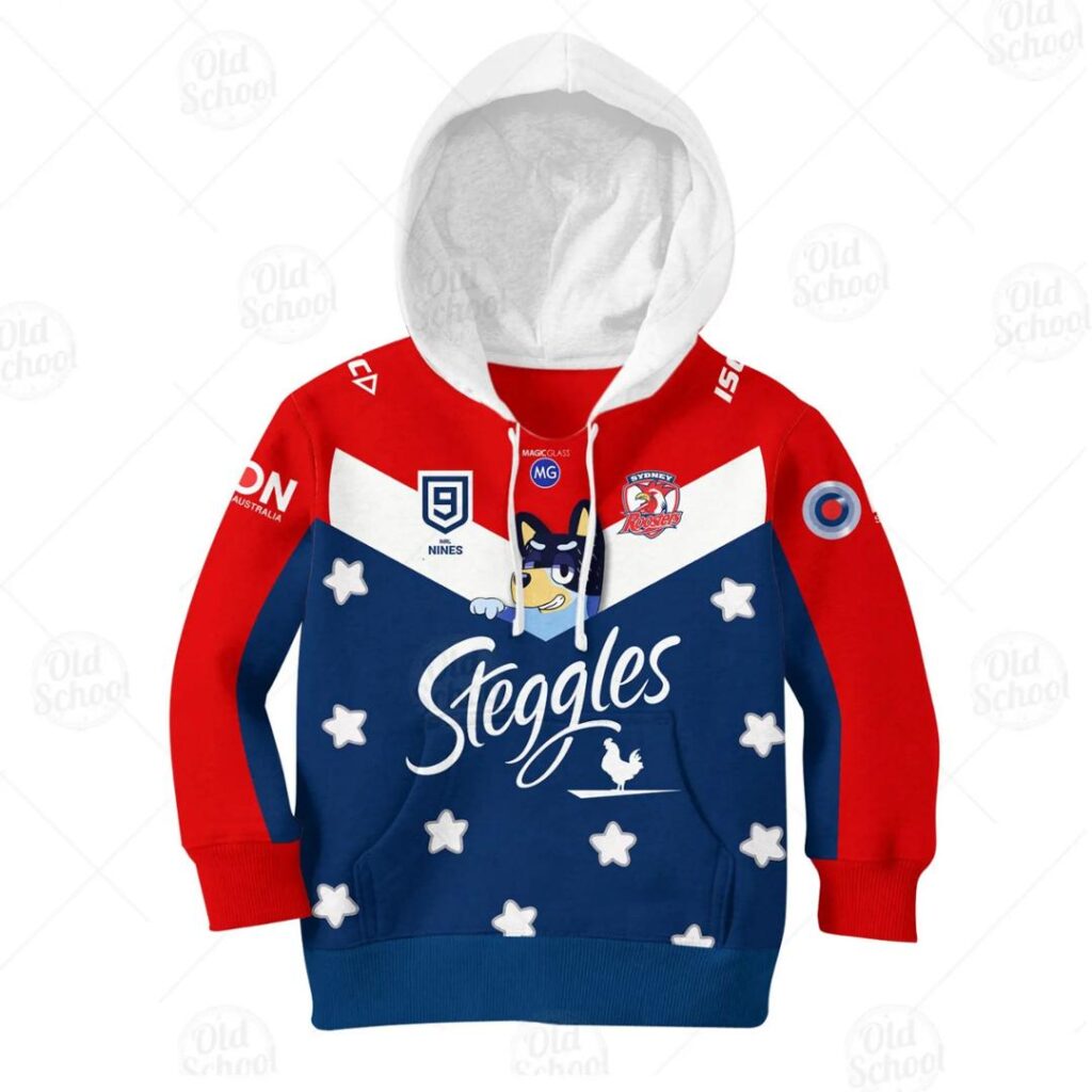 NRL Sydney Roosters x Bluey Jersey 2020 Kids Pullover Hoodie