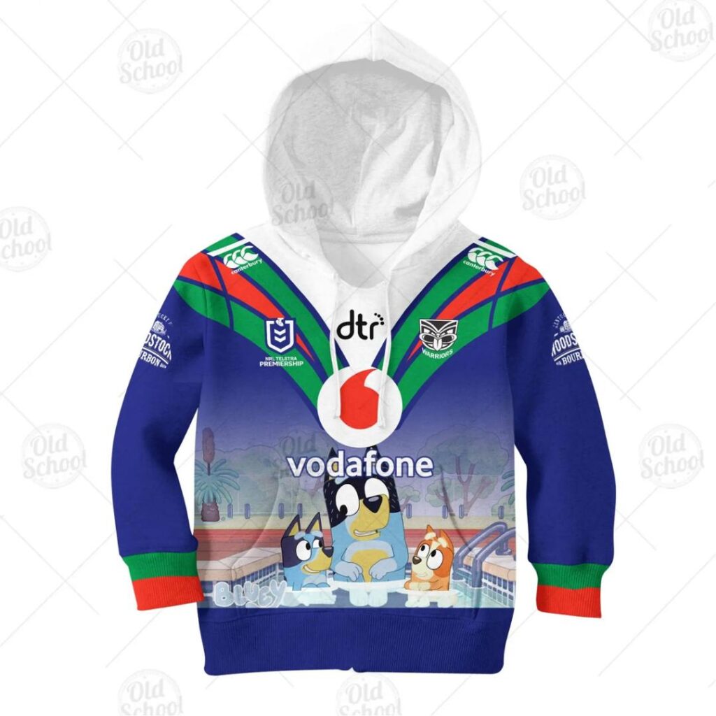 NRL New Zealand Warriors x Bluey Jersey 2020 Kids Pullover Hoodie