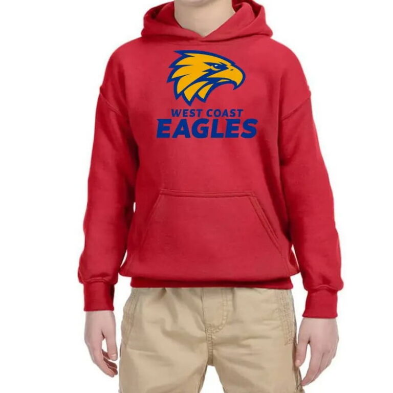 AFL West Coast Eagles Logo Red Kids Pullover Hoodie