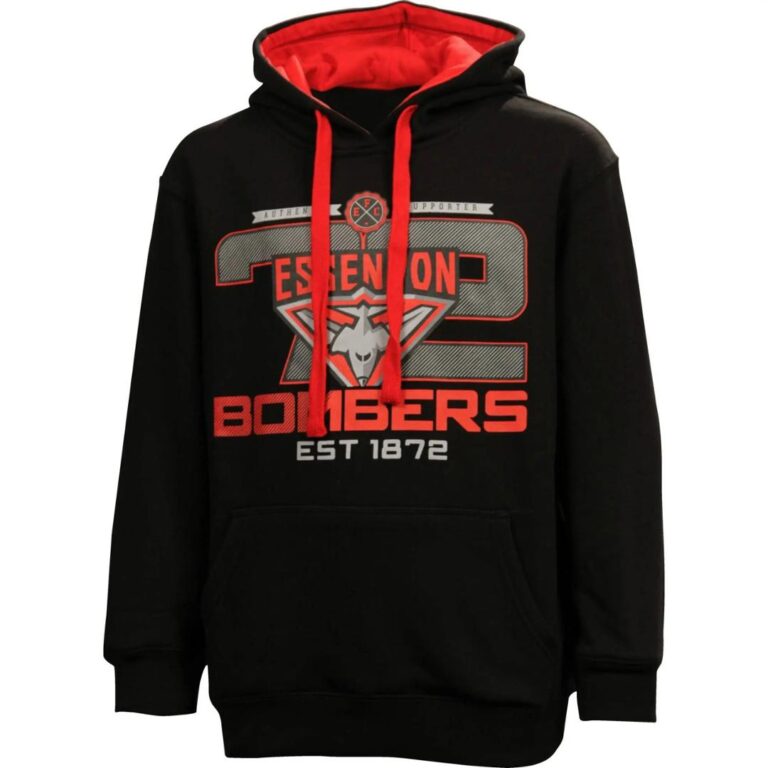 AFL Essendon Bombers Black Kids Pullover Hoodie