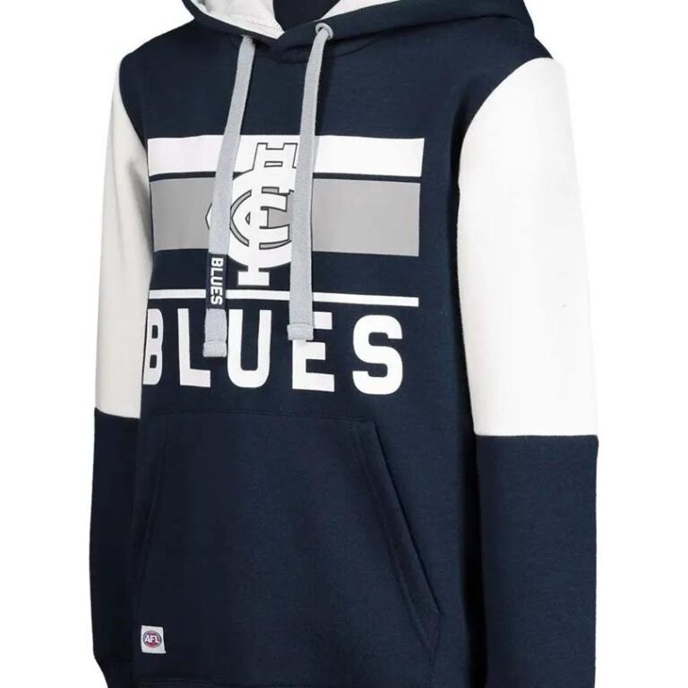 AFL Carlton Blues Blue White Kids Pullover Hoodie
