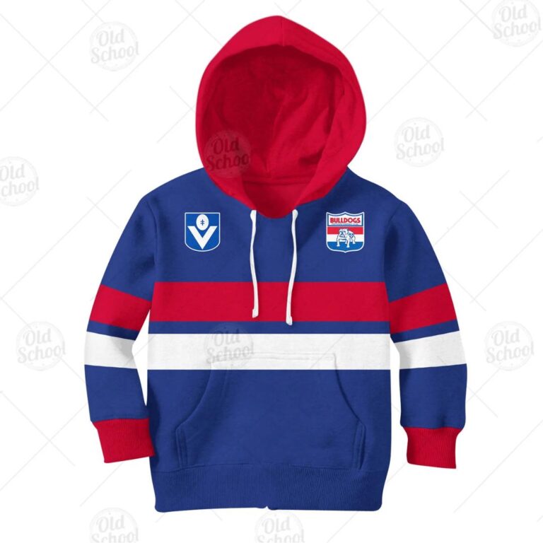 AFL Western Bulldogs Vintage Retro Kids Pullover Hoodie