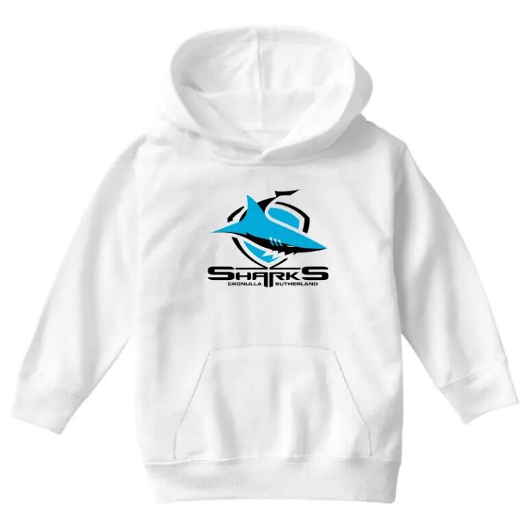 NRL Cronulla-Sutherland Sharks White Kids Pullover Hoodie