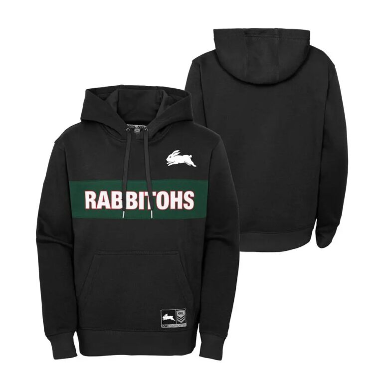 NRL South Sydney Rabbitohs Black Kids Pullover Hoodie