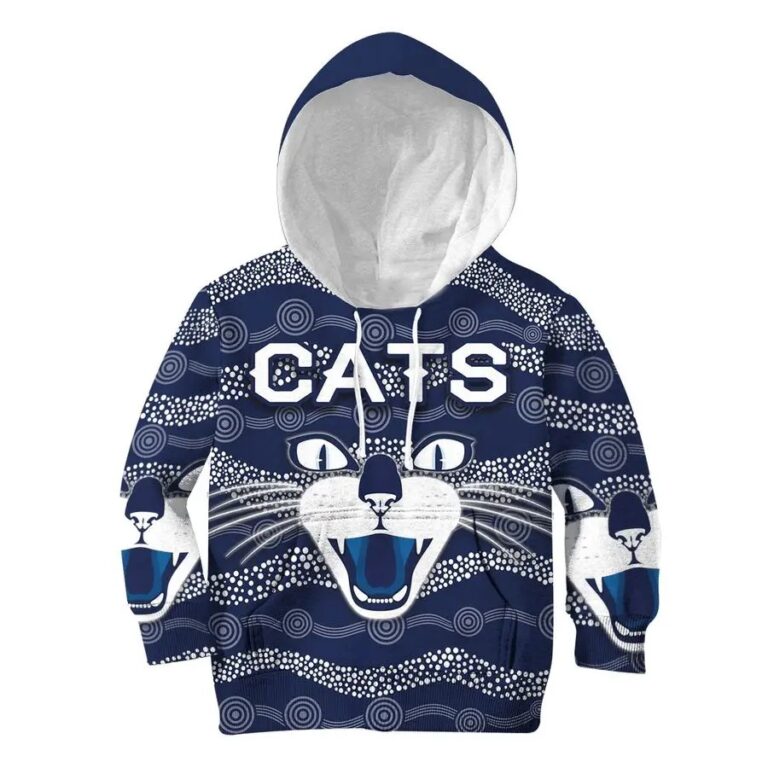 AFL Geelong Cats Football Team Kids Pullover Hoodie