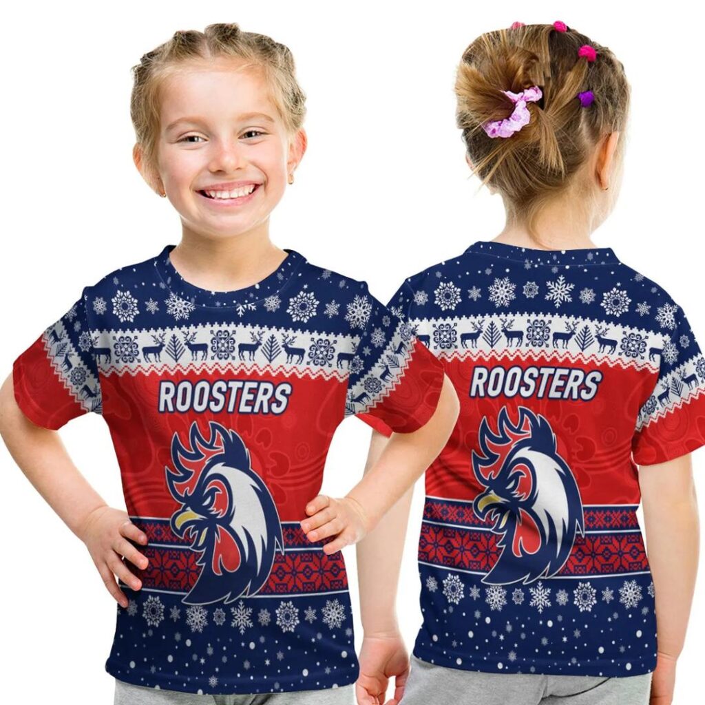 NRL Sydney Roosters Christmas Style Kids T-Shirt
