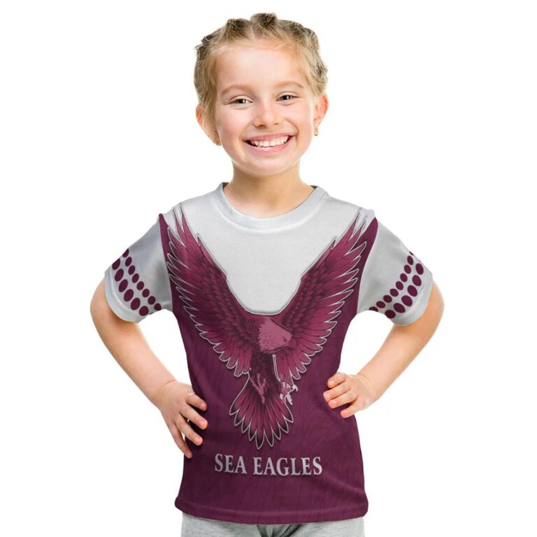 NRL Manly Warringah Sea Eagles Feather Kids T-Shirt